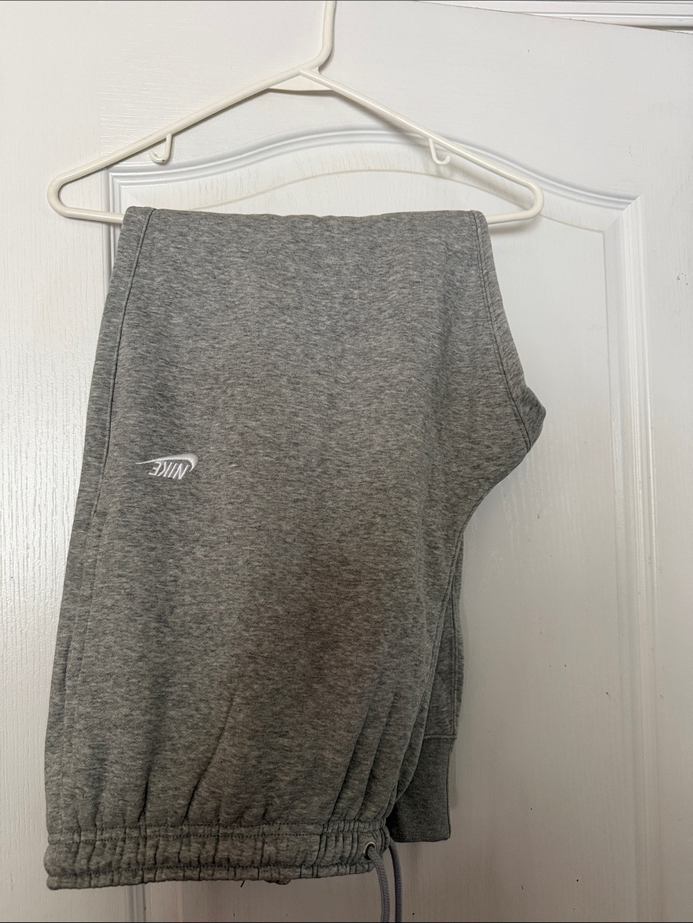 Nike Heather Gray Joggers with White Swoosh-XL